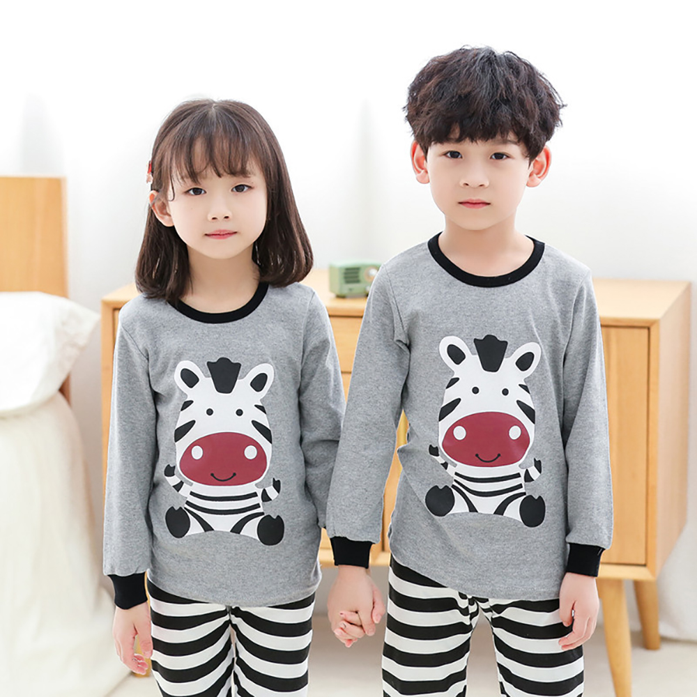 Children Cotton Pajama Set Long Sleeve Cartoon Cute Boys Underwear