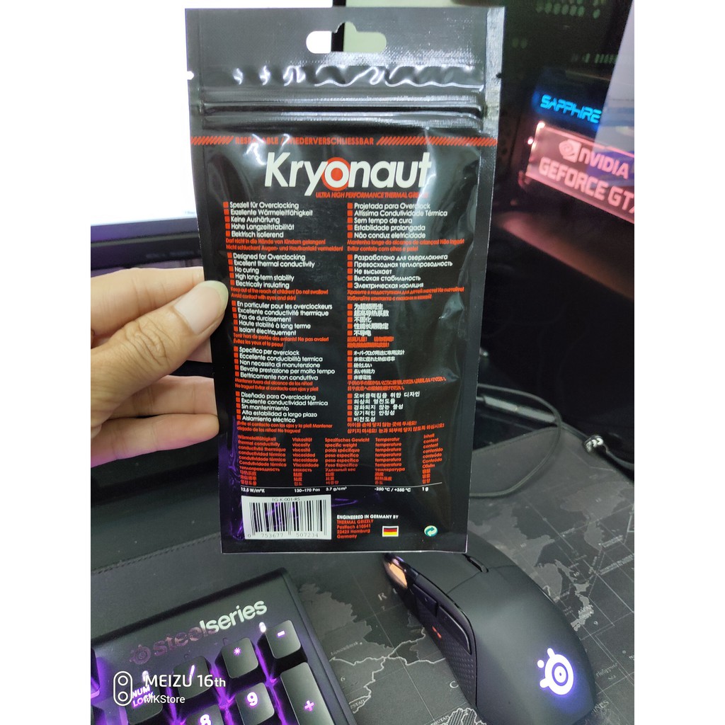 Keo tản nhiệt PC Thermal Grizzly Kryonaut 1g