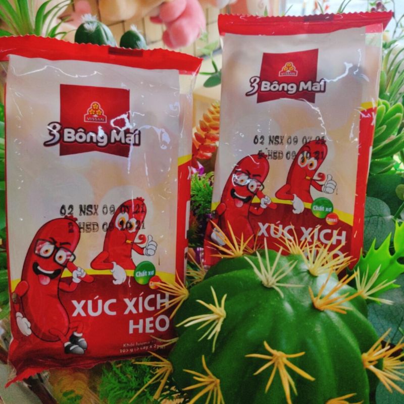 Xúc xích ăn liền 3 bông mai 1 gói  / Xúc xích tiệt trùng Vissan 5 cái / túi
