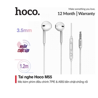 ✔FREESHIP✔TAI NGHE HOCO M55 CÓ MIC JACK 3.5MM-CHẤT ÂM HIFI-3 MÀU DỄ THƯƠNG TRẮNG ĐEN HỒNG CHO ĐIỆN THOẠI IPHONE ANDROID