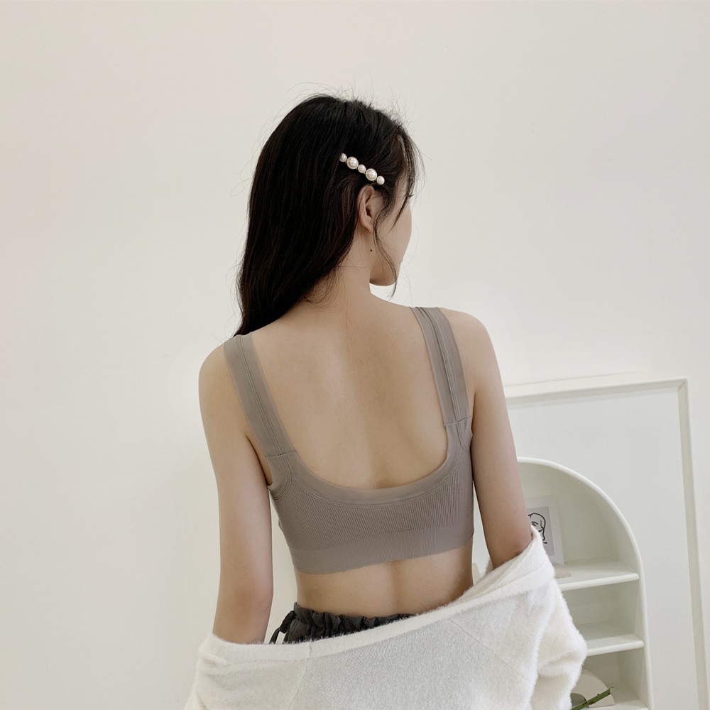 Áo lót vải cotton Không Gọng Nâng Ngực Màu Sắc Trơn Dành Cho Nữ 40-65kg