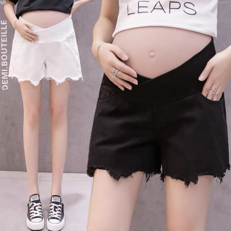 [Giá tận xưởng]Quần sooc bầu cạp chéo vải kaki co giãn❤️quần bầu có chun điều chỉnh❤️đùi bầu size s~2xl❤️