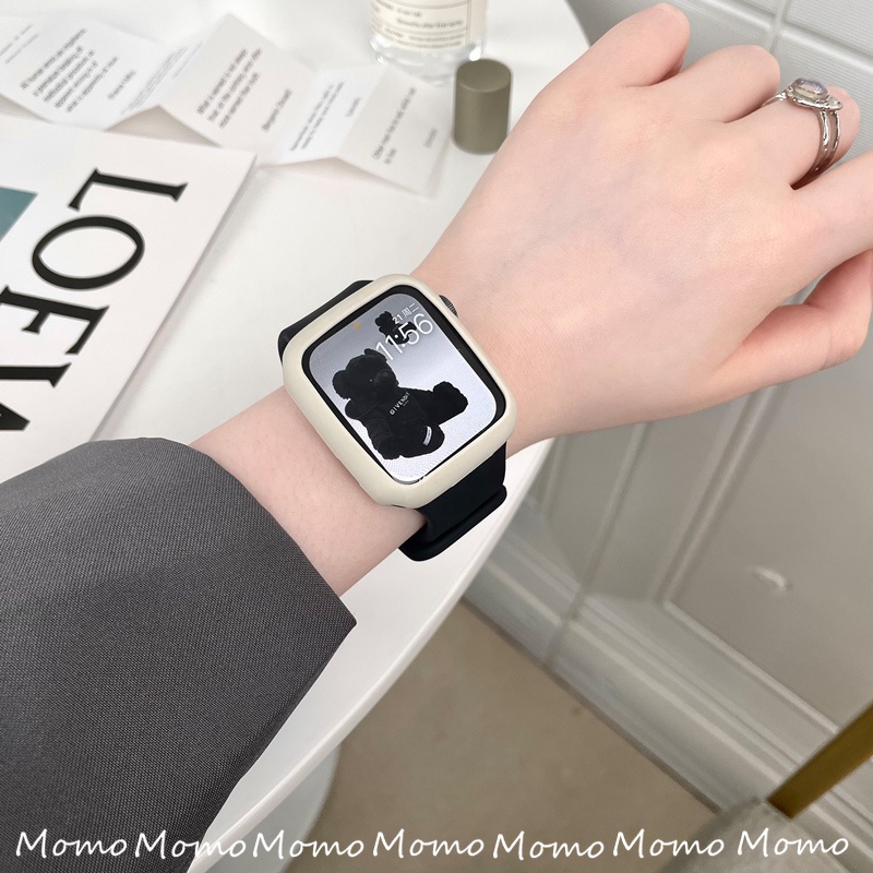 Dây Đeo Silicone Cho Đồng Hồ Thông Minh IWatch 7 6 5 4 3 2 1 SE 41mm 45mm 44 Mm 40mm