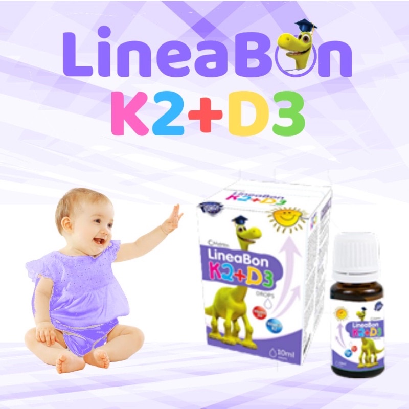 [1 cặp tặng 1 voi]Vitamin K2+D3 lineabon tăng chiều cao cho trẻ từ sơ sinh