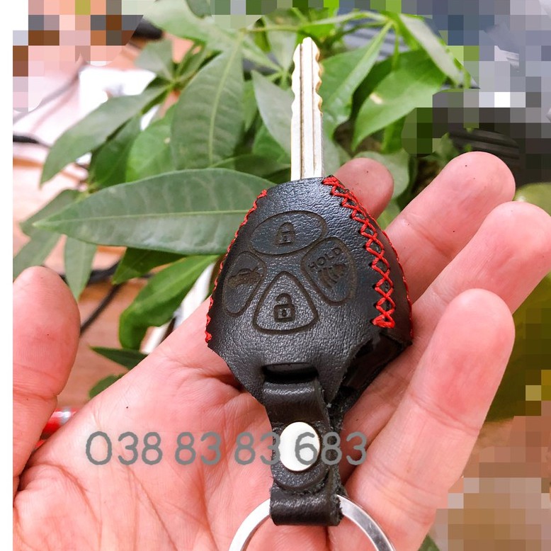 Bao da chìa khóa Toyota Yaris, Innova, Altis, Fortuner, Hilux, Camry 2006 - 2012 handmade da bò thật 100%, khắc tên sdt