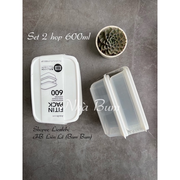 Set hộp nhựa 600ml - 300ml - 150ml đựng đồ ăn dặm/ thực phẩm