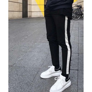 Quần 1 sọc suôn nam nữ vải nỉ cotton dày chất đẹp cao cấp - 1 line pants quần nỉ thun 1 sọc ống suông đứng form phối dễ