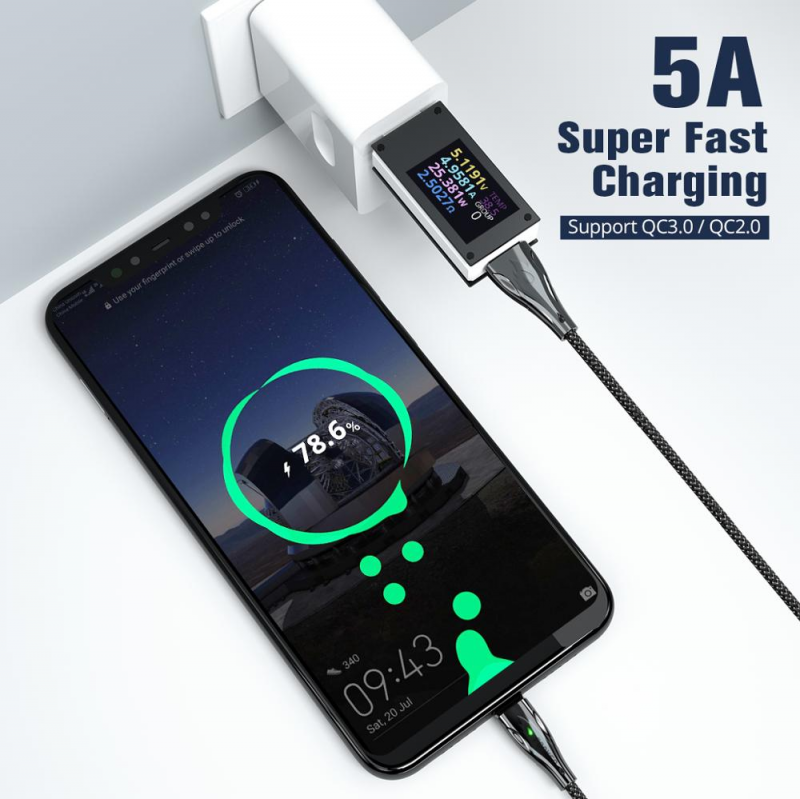 Cáp Sạc Fonken 5a Từ Tính Sạc Nhanh Cổng Micro Usb Type C