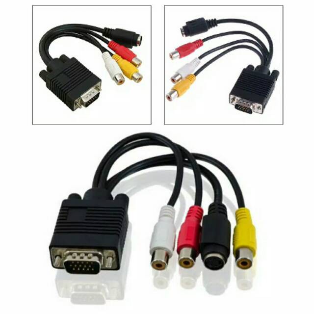 Cáp Chuyển Đổi VGA Sang 3 RCA 1 S-video Tổng Hợp av