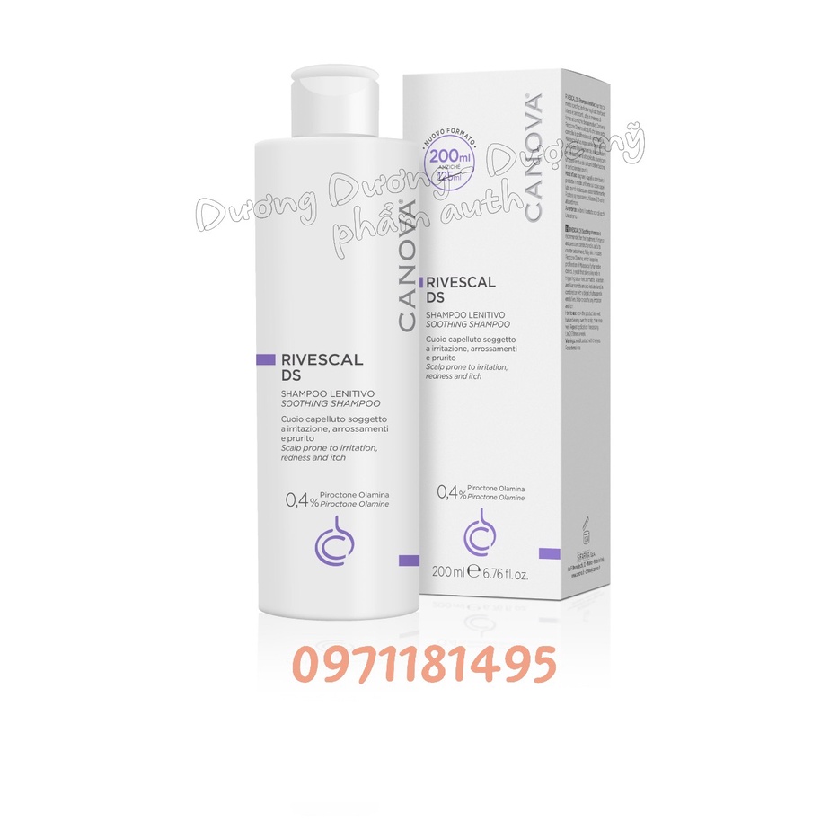 Dầu gội làm dịu da, ngăn ngừa tiết bã nhờn dành cho da bị kích ứng, da gàu CANOVA RIVESCAL DS 200ml có tem phụ