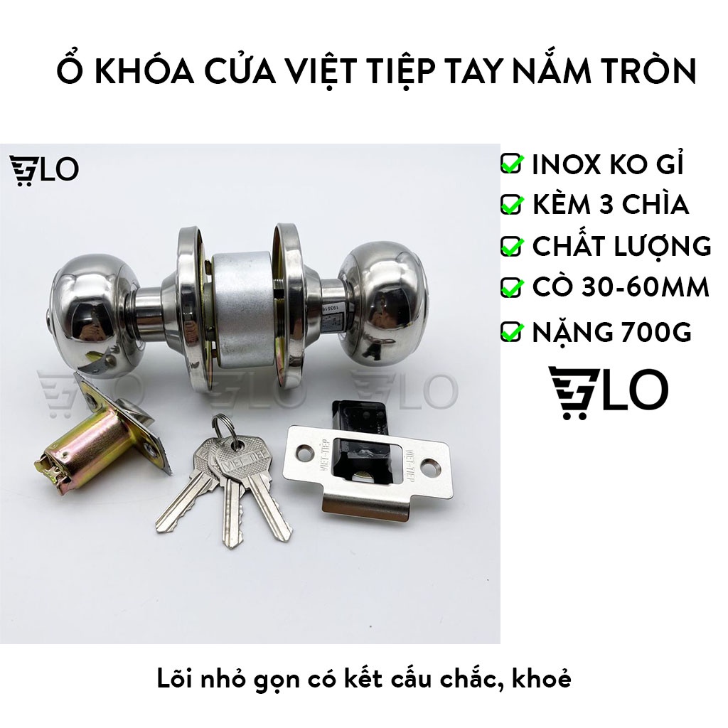 Ổ Khóa Cửa Việt Tiệp Tay Nắm Tròn 04206