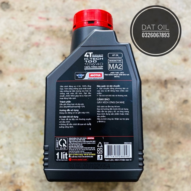 Dầu nhớt Motul H-Tech/ HTECH/ H TECH 100 4T 10W40