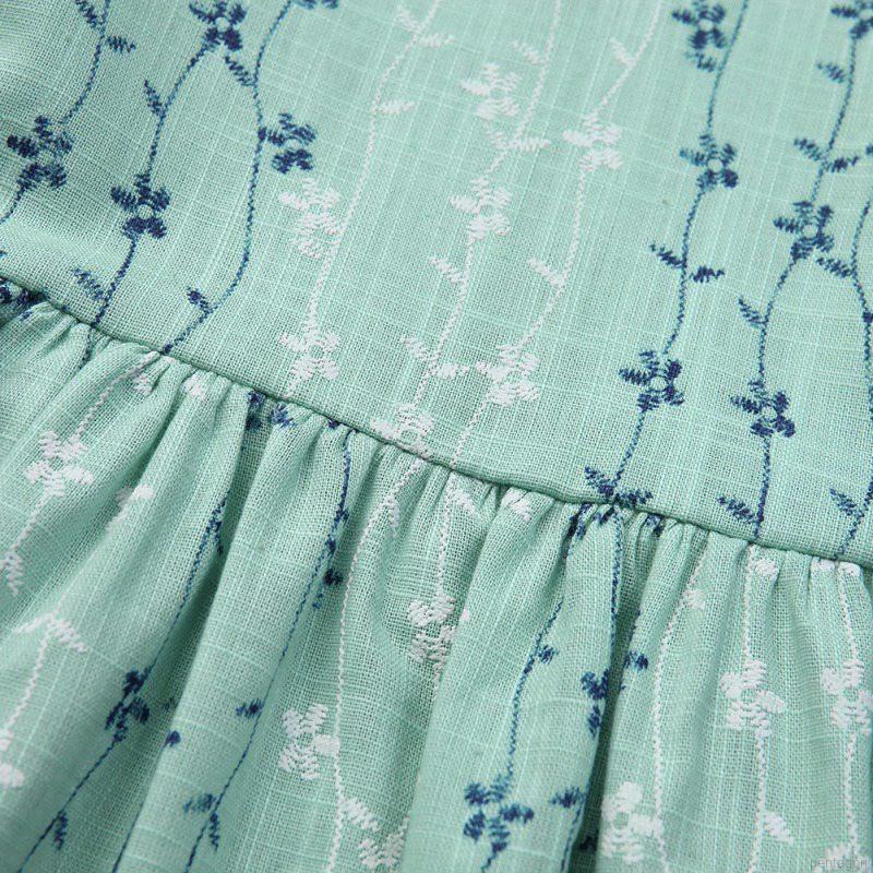 Đầm hai dây họa tiết hoa cho bé gái