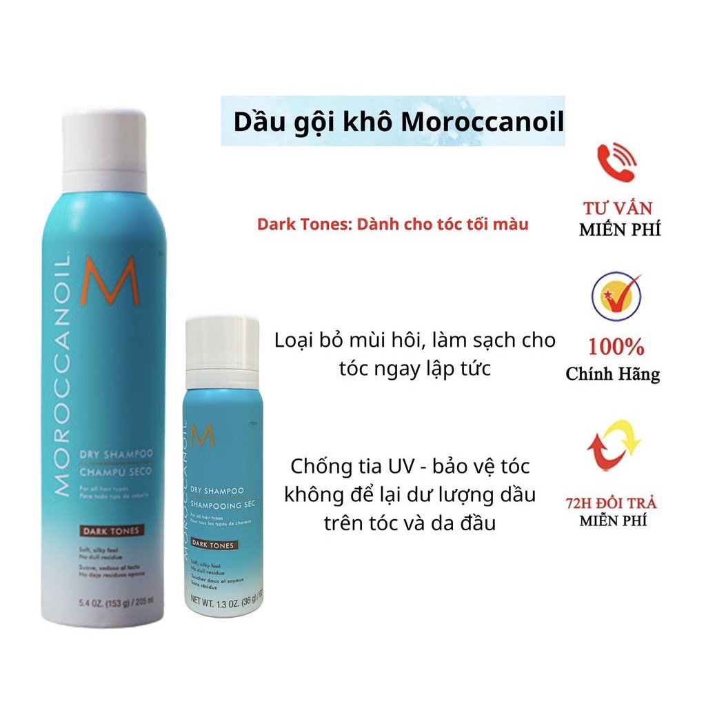 Dầu Gội Khô Cho Tóc Tối Màu MOROCCANOIL DRY SHAMPOO DARK TONES