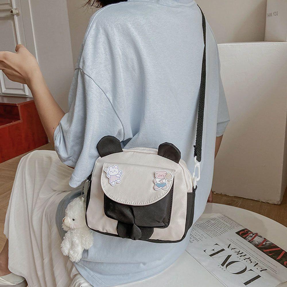 KENT1 Túi Tote Đeo Vai Cỡ Lớn Họa Tiết Hoạt Hình Dễ Thương