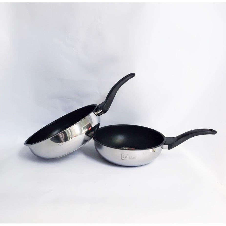 Chảo Chống Dính Sâu Lòng inox 3 Đáy Fivestar 24cm / 26cm / 28cm Dùng được bếp từ