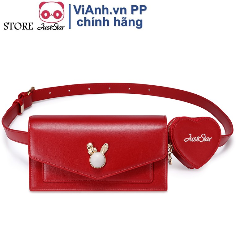 XẢ KHO SALE RẺ VÔ ĐỊCH Túi Just star 172298-02 belt bag hãng  trái tim đỏ