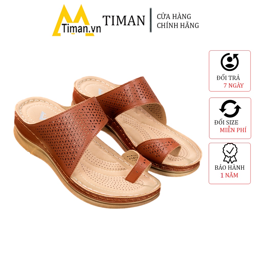 Dép nữ xỏ ngón quai hậu bánh mì cao gót quai ngang lê đế xuồng thời trang thiết kế sục đẹp bảo hành 1 năm P77 TIMAN