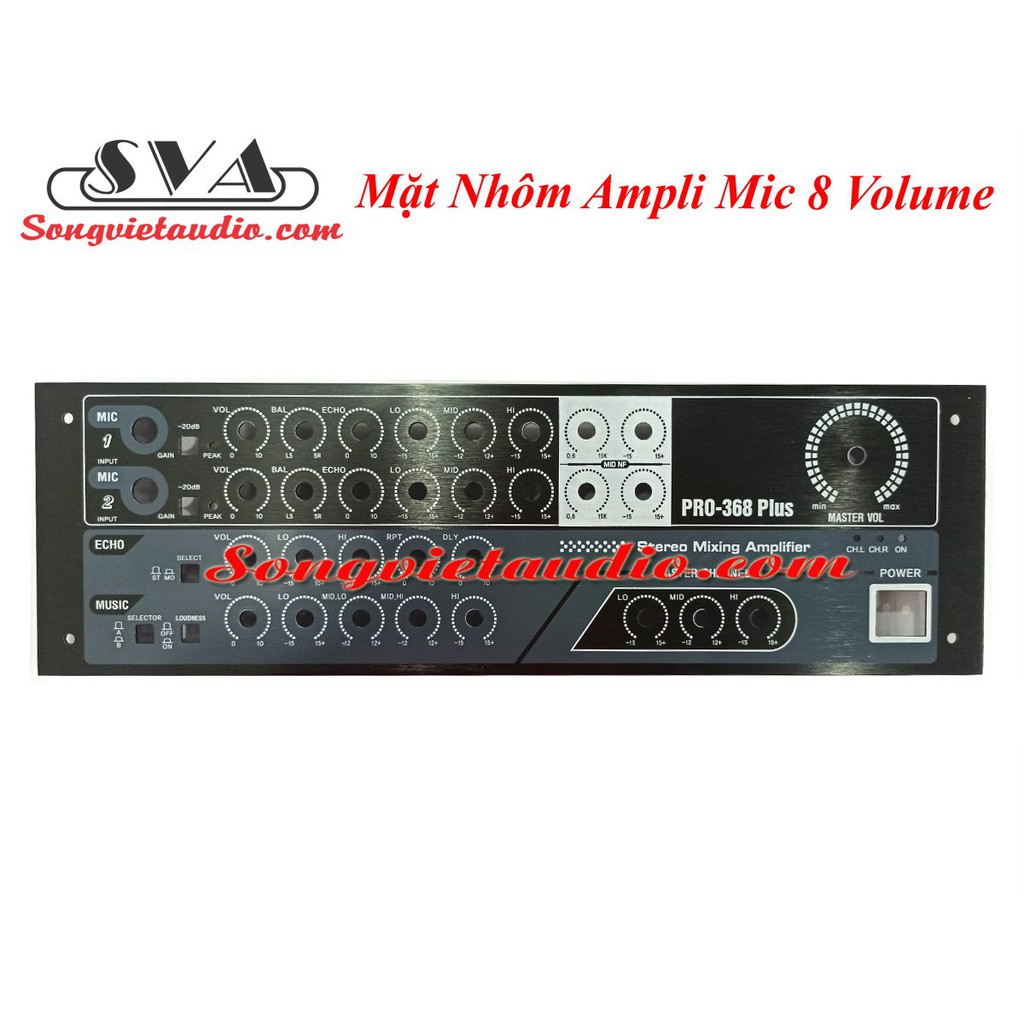 MẶT AMPLI MIC 8 VOLUME - NHÔM