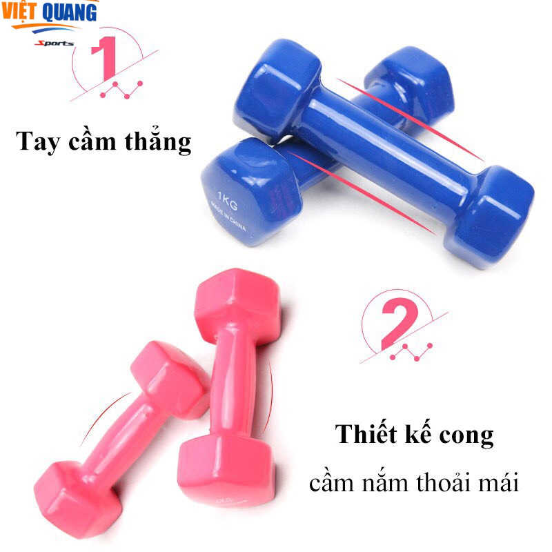 Bộ Tạ Tay Nữ 3kg Bọc Cao Su Tập Gym  Màu Ngẫu Nhiên