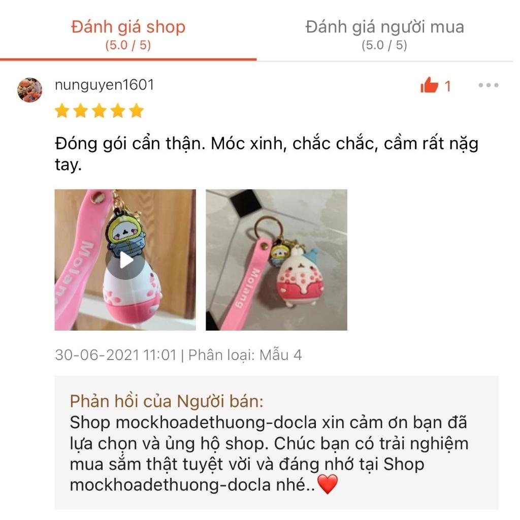 Móc khóa bé Molang nhiều màu, móc khóa cặp đôi, dùng làm móc khóa treo túi xách, balo