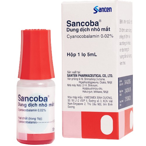 Nhỏ Mắt Sancoba 5ml (Chính hãng, Hộp giấy, HDSD Tiếng Việt)