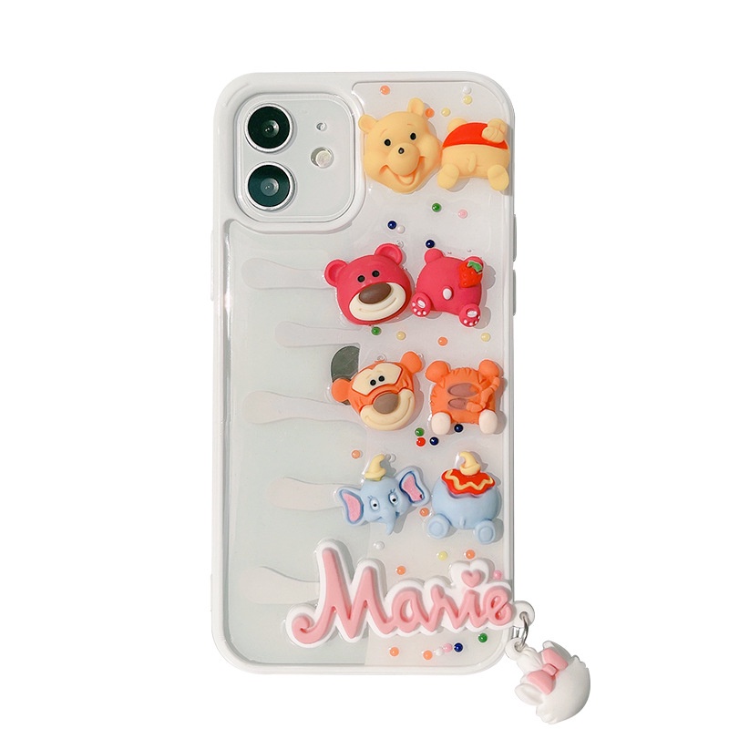 Ốp Điện Thoại Keo Chống Rơi Họa Tiết Hoạt Hình Dễ Thương Cho Iphone 13Promax 11 12 XS XR 7 8plus