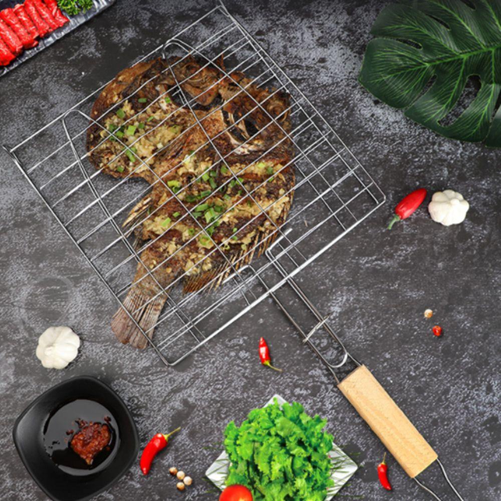 Kẹp Nướng Thịt Bbq Bằng Thép Không Gỉ Chống Dính
