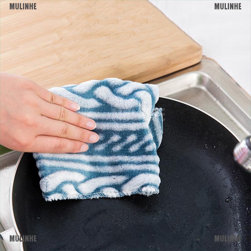 Khăn Lau Chén Dĩa Bằng Sợi Microfiber Mềm Mại Thấm Hút Mạnh Dành Cho Nhà Bếp