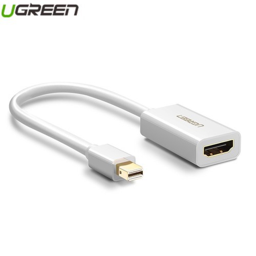 Cáp Chuyển Mini Displayport Sang HDMI UGREEN 10460 (Màu trắng)- Thunderbolt To HDMI - Hàng Chính Hãng