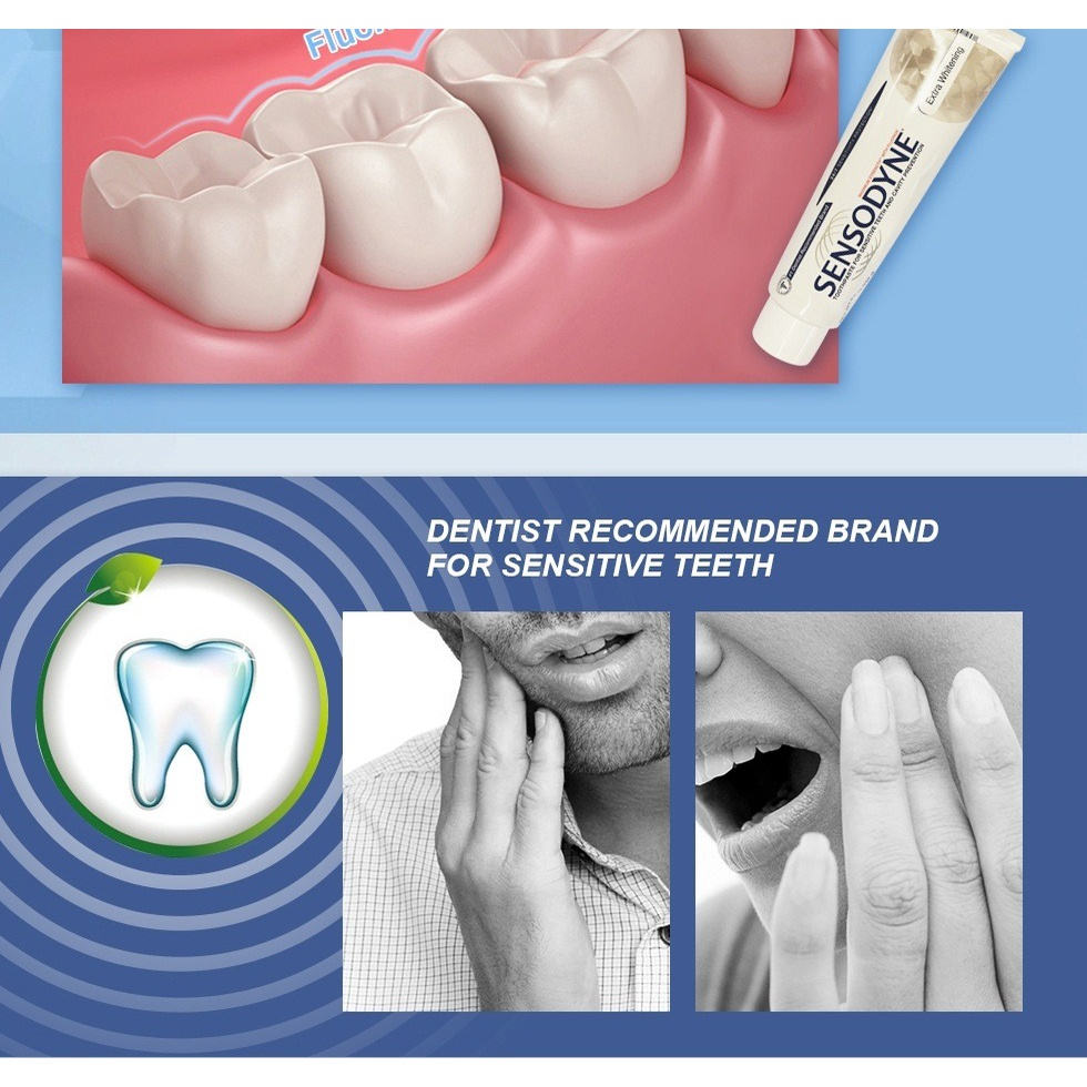 Kem đánh răng date 2025 làm trắng giảm ê buốt dùng cho nướu nhạy cảm Sensodyne của Mỹ - EDS Hàng Mỹ