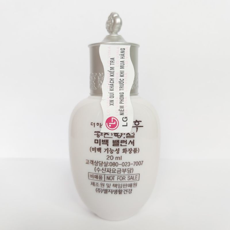 1 Lọ sữa dưỡng trắng da mờ sạm nám Whoo radiant white emulsion 20ml