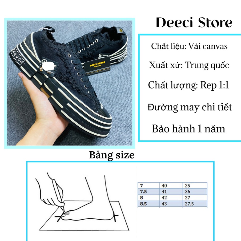 [Giày deeci] Giày Xvesel đen dạ quang siêu cấp DEECI XV001