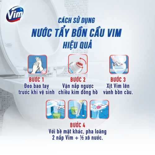 Gel tẩy rửa VIM trắng sáng 880ml (Chai)