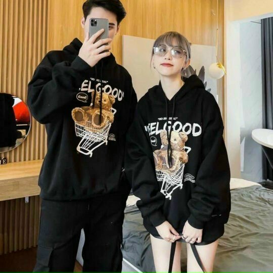 [Freeship] Áo hoodie unisex in gấu bông thời trang Miamo TP406