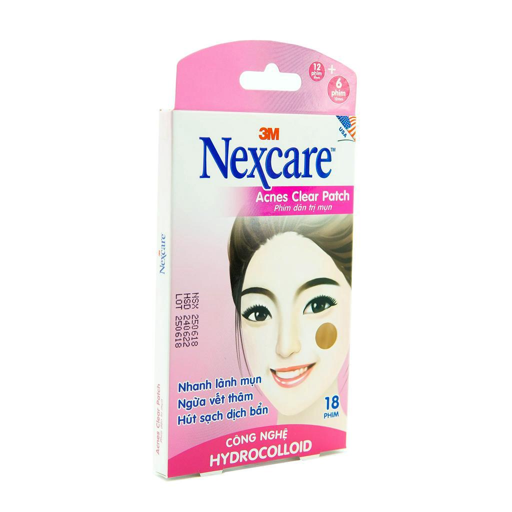 Miếng dán mụn Nexcare 3M hộp 18 miếng (12 miếng 8mm và 6 miếng 12mm) - Siêu mỏng, không thấm nước TA018