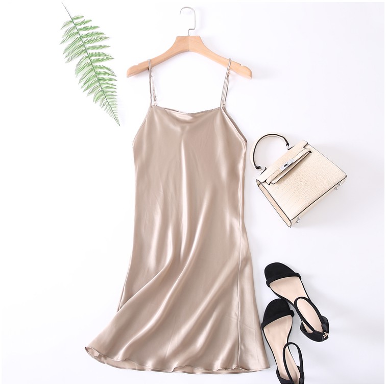 Váy 2 dây , đầm suông - chất đũi lụa trơn basic nữ nhiều màu form rộng bầu mặc thoải mái - Minwear | BigBuy360 - bigbuy360.vn