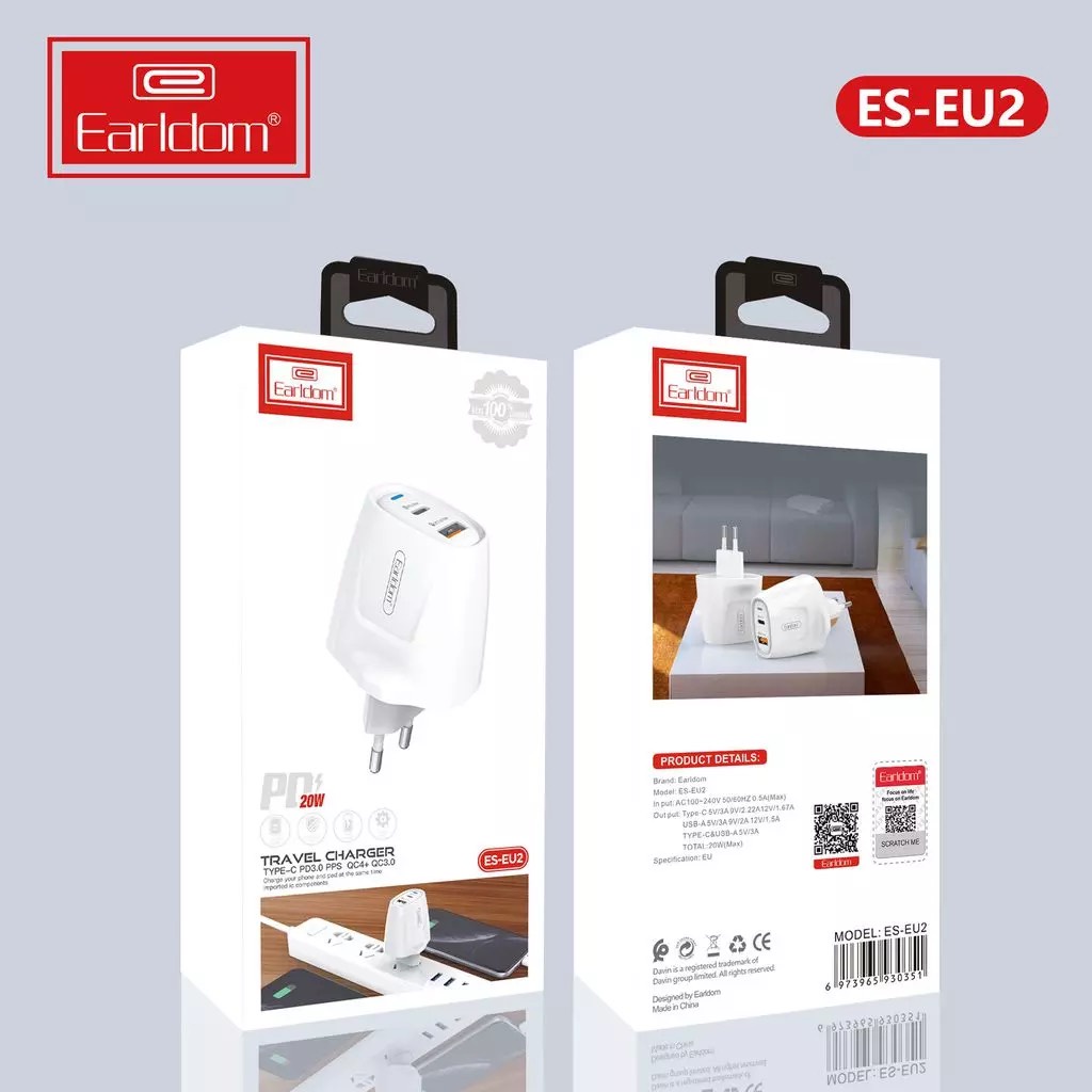 Bộ Sạc Nhanh 20W Earldom ES-EU2
