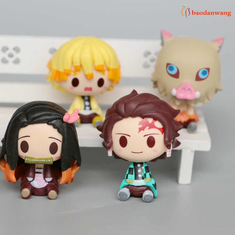 Bộ 4 mô hình nhân vật anime Demon Slayer đáng yêu
