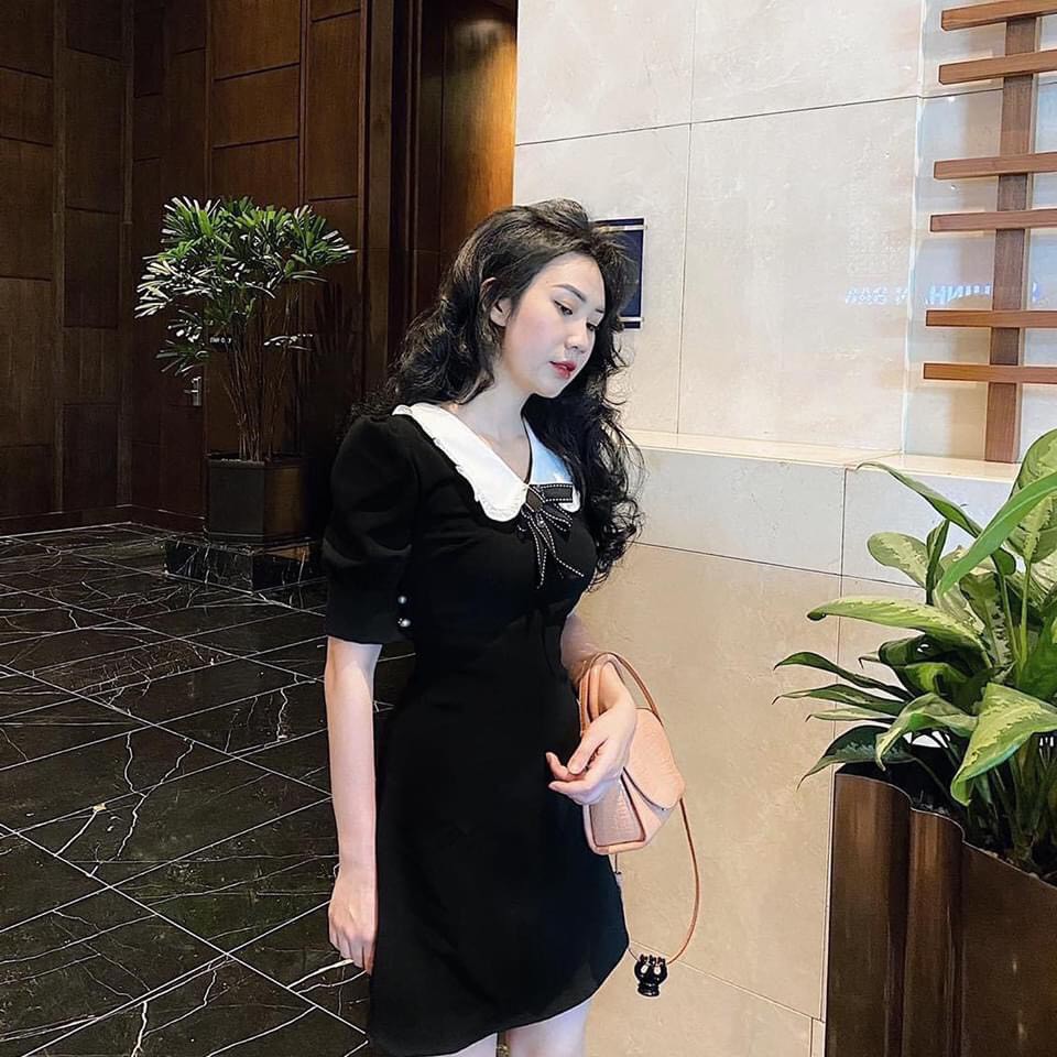 [Mã WASTXINH giảm 10% tối đa 15K đơn 99K] BÁN SỈ VÁY ĐEN CỔ BÈO TRẮNG TAG NƠ | BigBuy360 - bigbuy360.vn