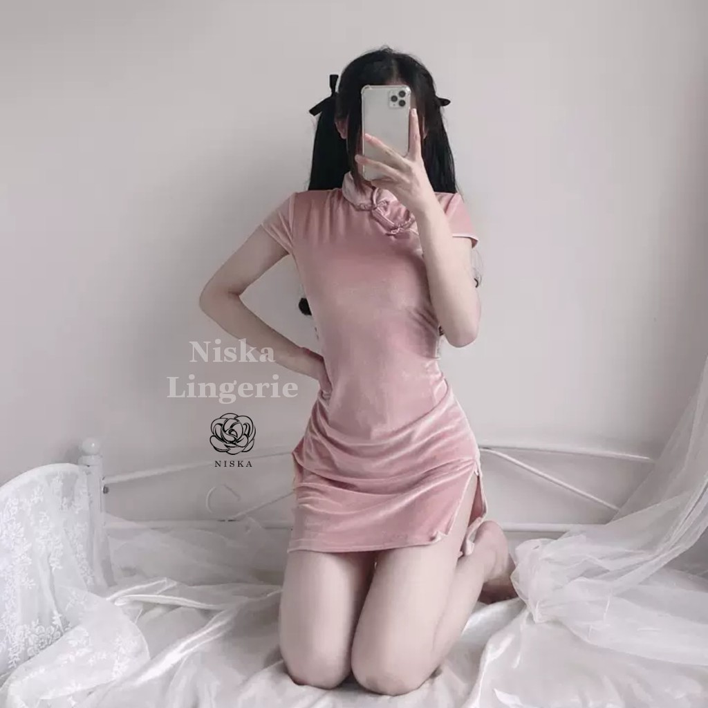 Sườn xám Trung Hoa (2 phiên bản màu) - Mã D223