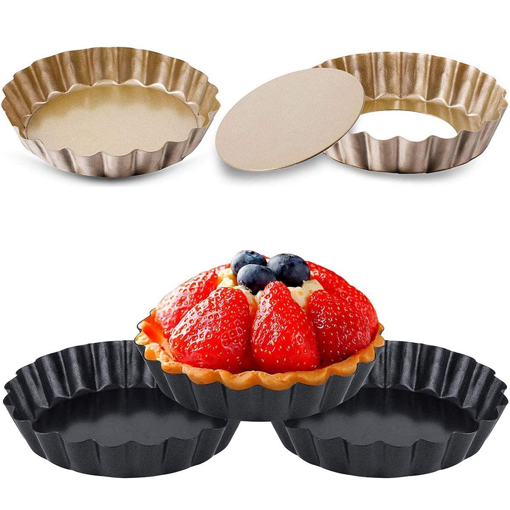 AUGUSTINA Chảo Mini Bằng Thép Carbon Dùng Làm Bánh Tart Muffin Tiện Dụng