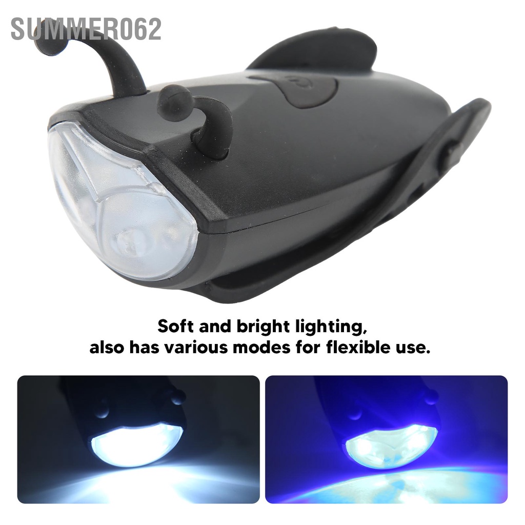 Summer062 Đèn pin phía trước xe đạp Sạc USB Độ sáng cao cho tay ga