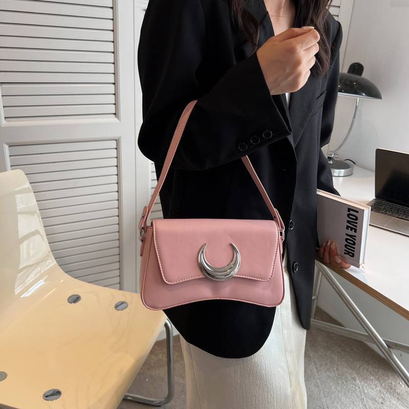 Ielgy Túi Đeo Chéo Chuỗi Xích Hình Lưỡi Liềm Đơn Giản Thời Trang Cho Nữ