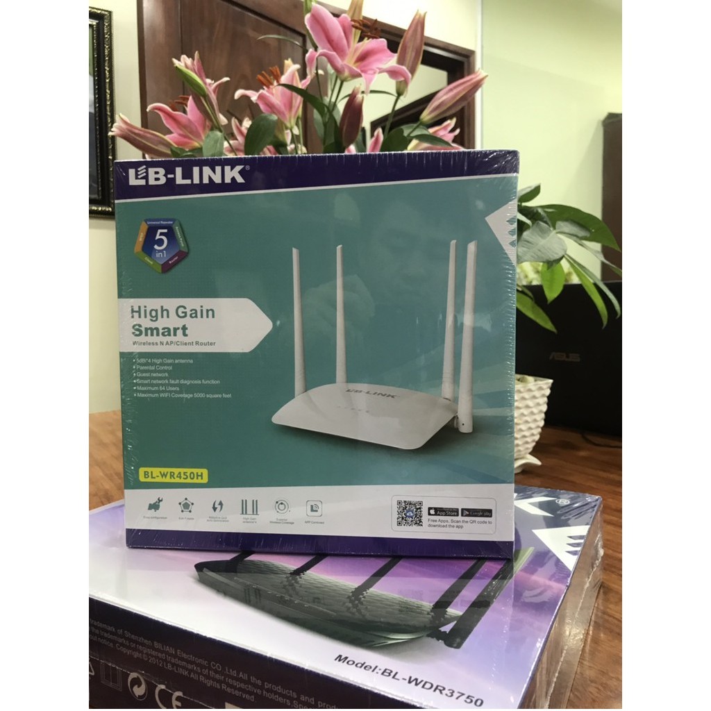 [ GIÁ HỦY DIỆT] Bộ phát sóng wifi 4 râu LB LINK - WR450H - Hàng chính hãng bảo hành 24 tháng !