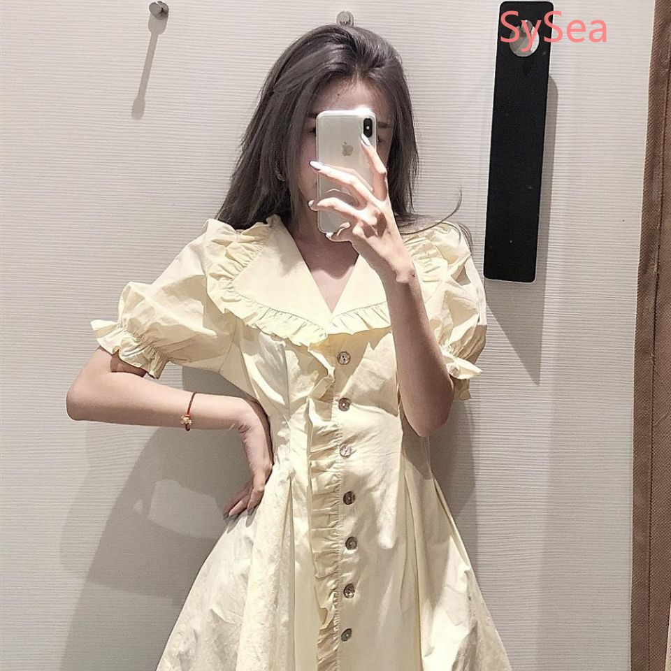 Đầm Lửng Ngắn Tay Thời Trang Mùa Hè Cho Nữ