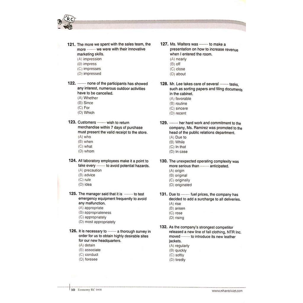 Sách Economy TOEIC RC1000 Volume 1
