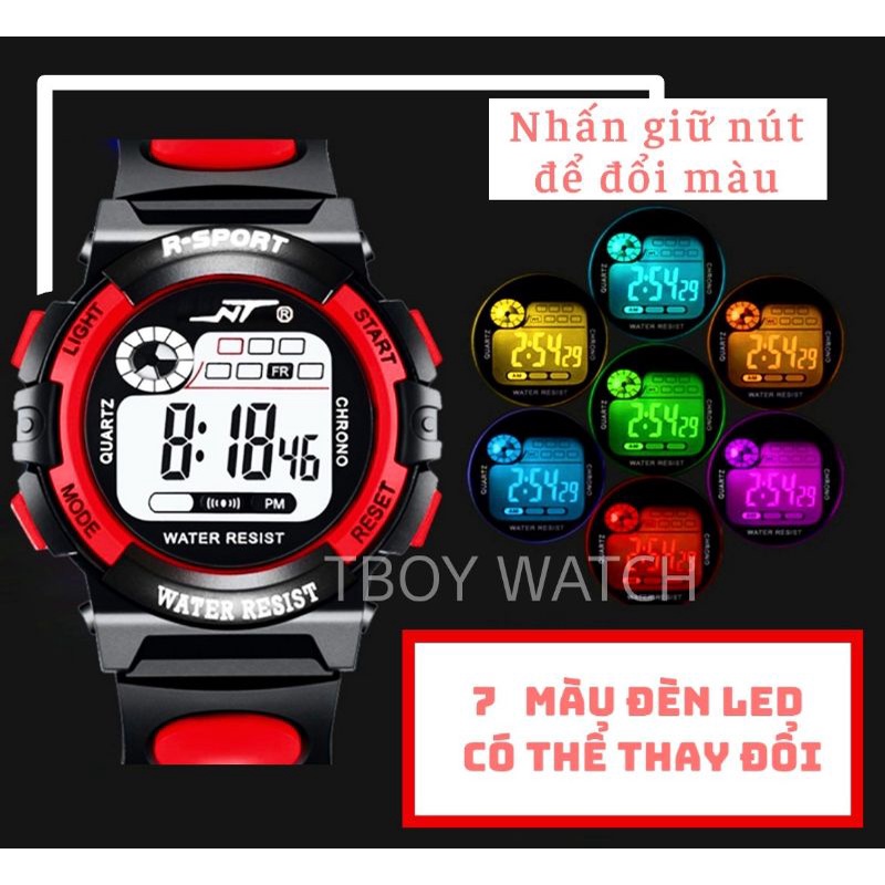 Đồng hồ điện tử trẻ em, bé trai , bé gái và nam giới đeo tay phong cách sport NTR -D22-