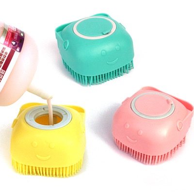 Bàn Chải Tắm Cho Chó Mèo Thú Cưng ⚡ Massage Chăm Sóc Sức Khỏe Tạo Nhiều Bọt Mát Xa Có Chỗ Đựng Sữa Tắm