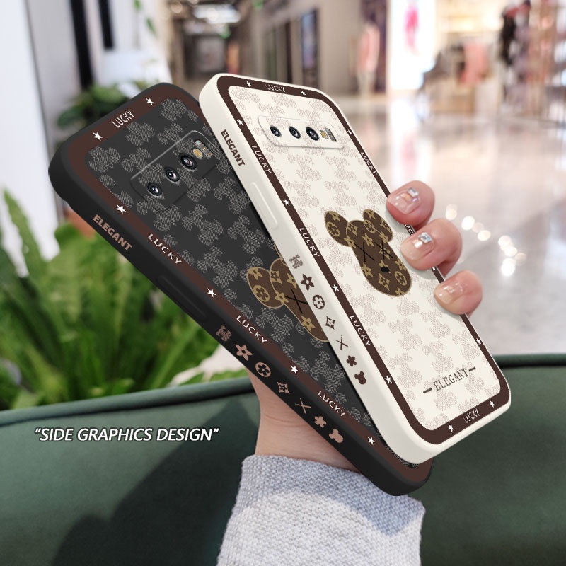 Ốp Điện Thoại Mềm Hình Gấu Tai To Cho Samsung Galaxy S10 S10E Plus S9 Plus